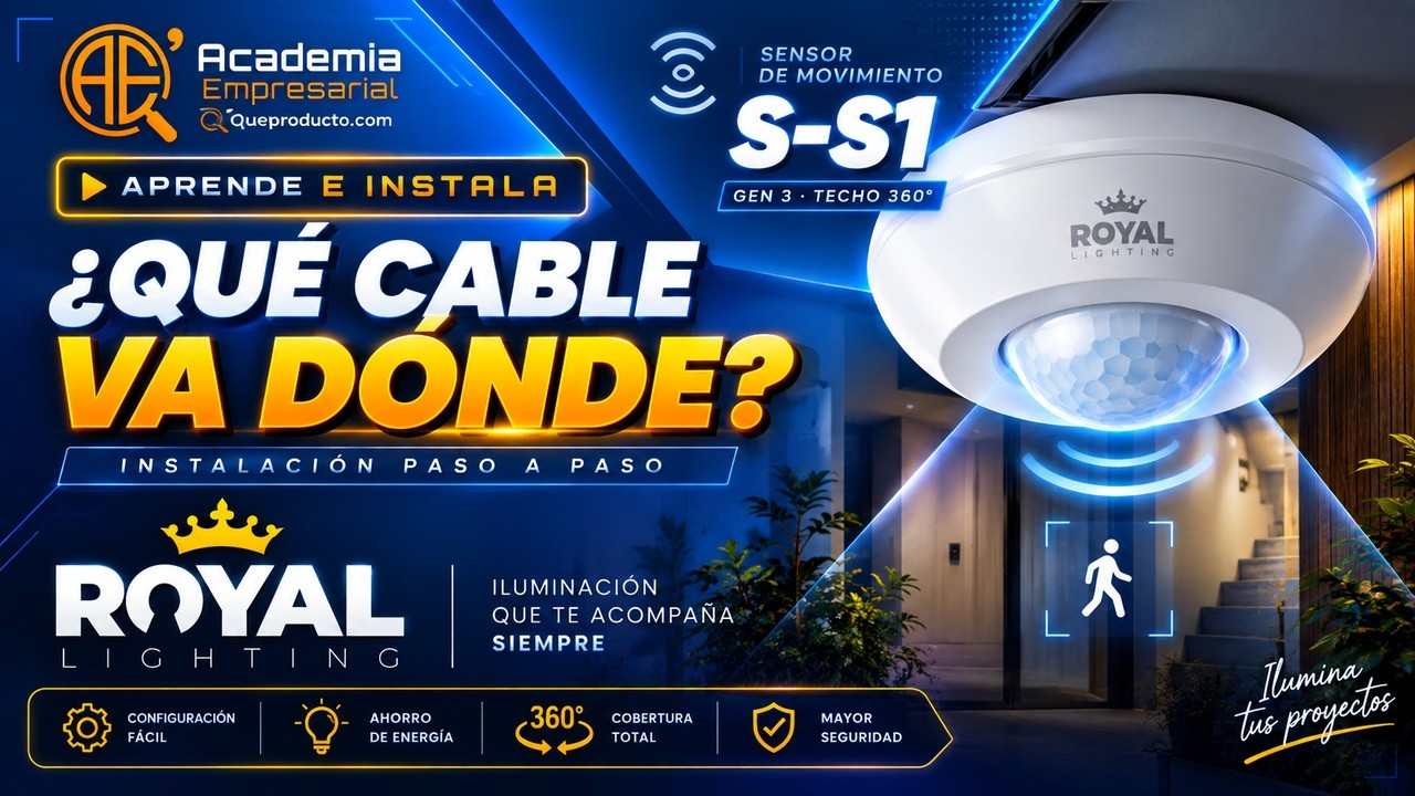 Cómo conectar un SENSOR DE MOVIMIENTO paso a paso Royal Lighting S-S1 · AEQ · Royal Conecta