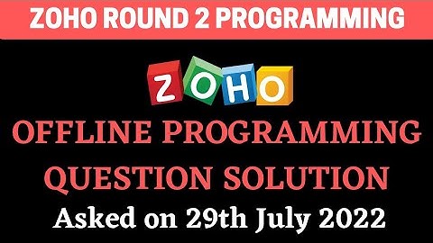 Zoho Offline Programming Question with Solution | Round 2 | Zoho Preparation BiNaRiEs