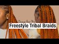 Freestyle Tribal Braids | Fulani Braids | DIY Braids | How To : Feed In Braids