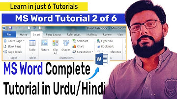 MS Word Complete Tutorial in Urdu/Hindi (MS Word Tutorial No 2 of 6) Insert Tab