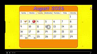 Starfall Calendar August 1st 2026 