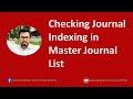 Checking journal indexing in web of science master journal list