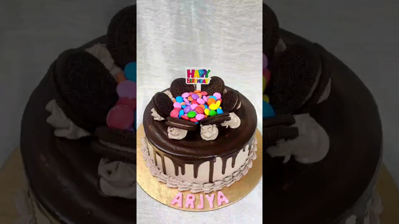 Chocolate Cake Decoration With Gems & Oreo...... cakedecoration 
