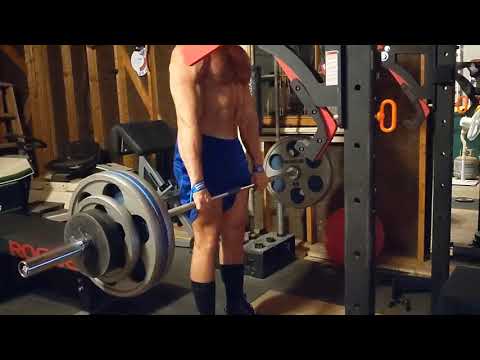 405 lbs (180 kg) deadlifts speed pulls for 3