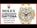 ▶ Rolex Cosmograph Daytona, 18k Yellow Gold & Stainless Steel, White Index REVIEW - 116503