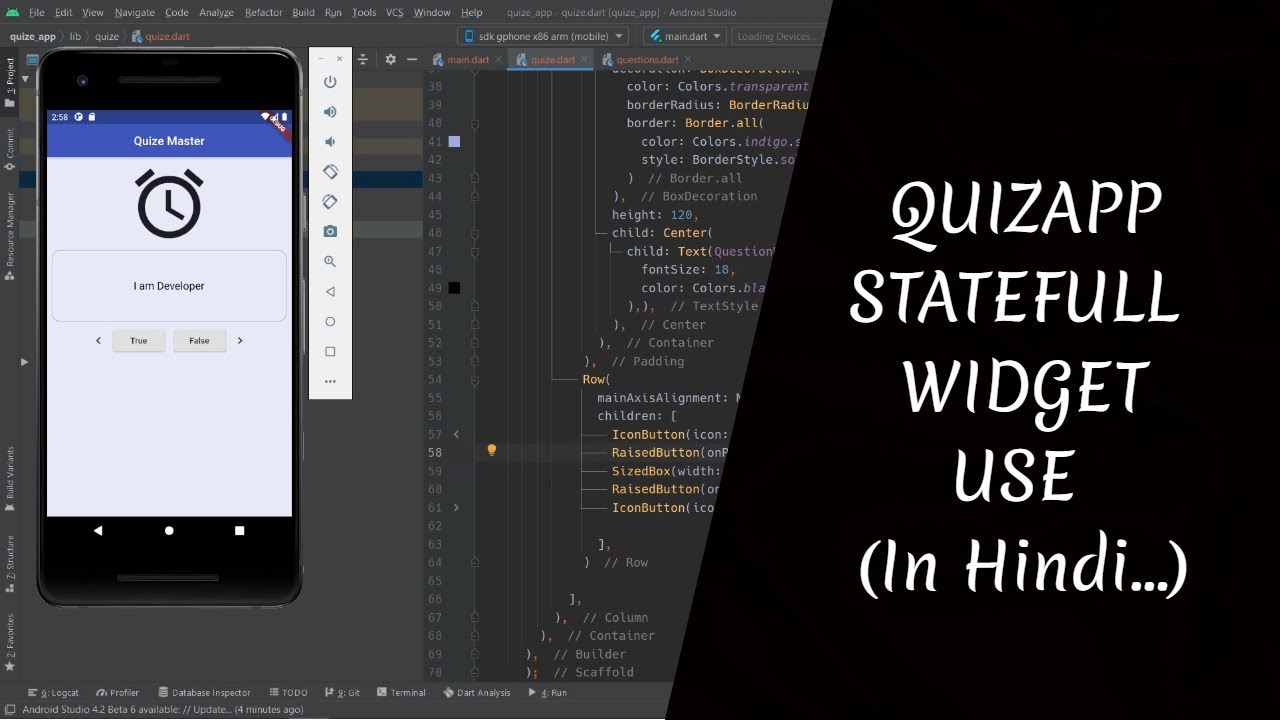 (Hindi) - #20 Flutter Tutorials | Quiz Mater App | Latest 2021 ...