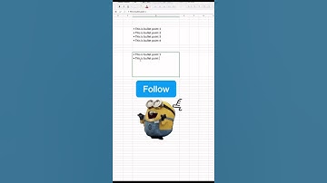 Insert bullet points excel