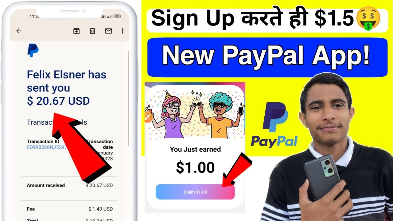 Sign Up Bonus $1.5 🤑 New PayPal Earning App 2023 | paypal earning apps