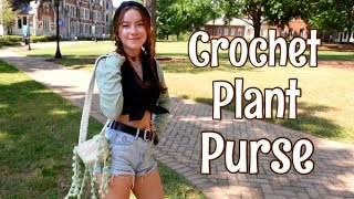 String of Pearls CROCHET PLANT PURSE: College Crochet VLOG