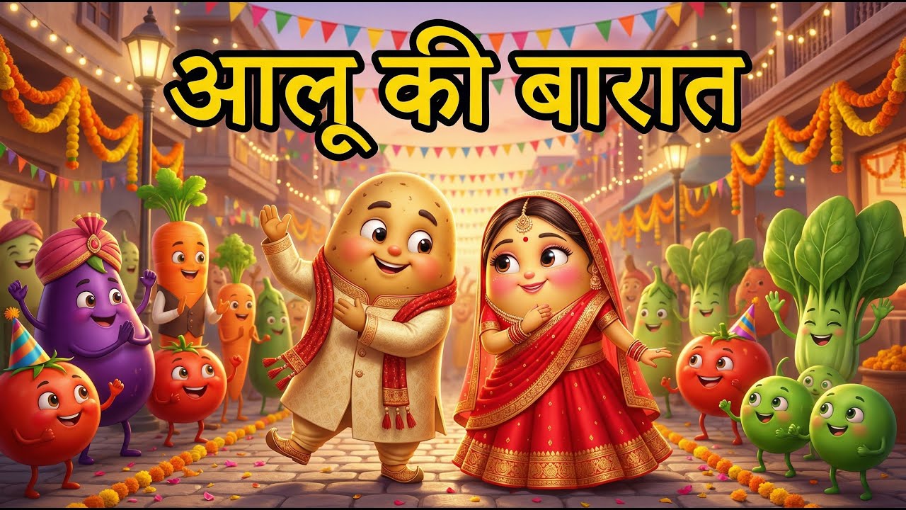 Aalu Ki Barat | Kids Hindi | Hindi Cartoon Video | आलू की बारात | Popular Kids Rhyme | Kido Pie
