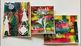 Mixed Media Cards Using Pentart Acrylic Paints