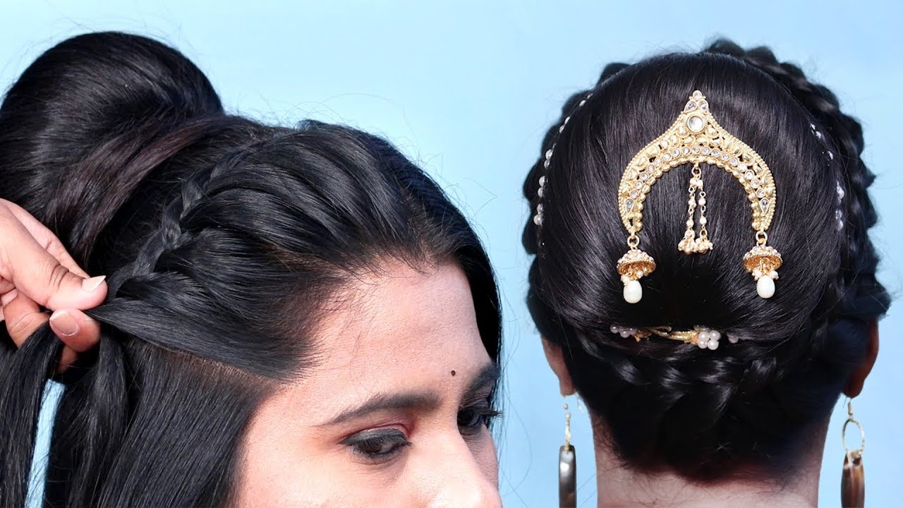 New Bridal Bun Hairstyle with Gajra | Hairstyle for Wedding |  Celebrity's/Role Models Bun Hairstyles - YouTube