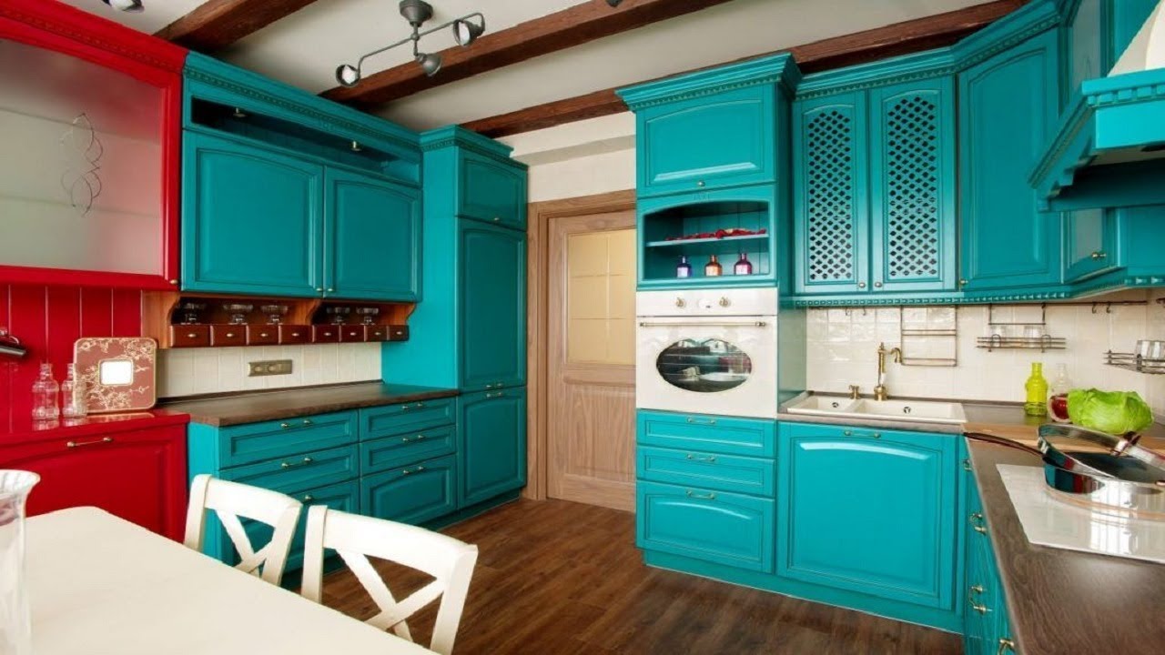 Кухня лазурного цвета в интерьере (42 фото)