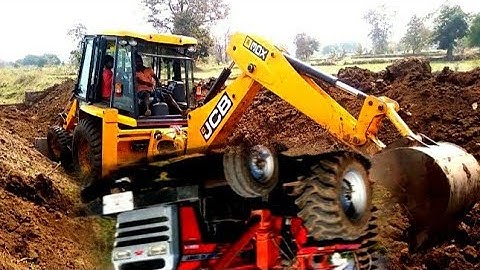 Amazing Video ! JCB Backhoe Working and Moving on Difficult Place - Accident - Recovery by JCBKHUDAI