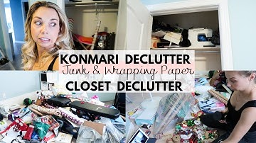 KONMARI Junk Closet Declutter | Wrapping Paper | Home Gym Closet Purge