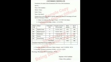 Conversion certificate for neet ( CGPA to percentage convert formula) documents