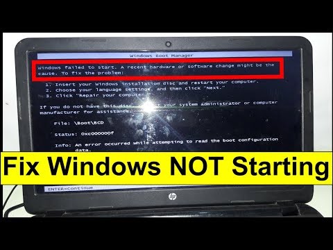 How to Fix Windows failed to start. A recent hardware or software change might be the cause.