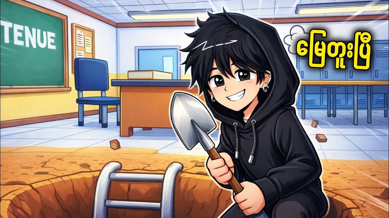 ကျောင်းမတက်ခြင်လို့ မြေတူးပြီးပြေးပြီဗျို့ | 🗿 Dig out of school