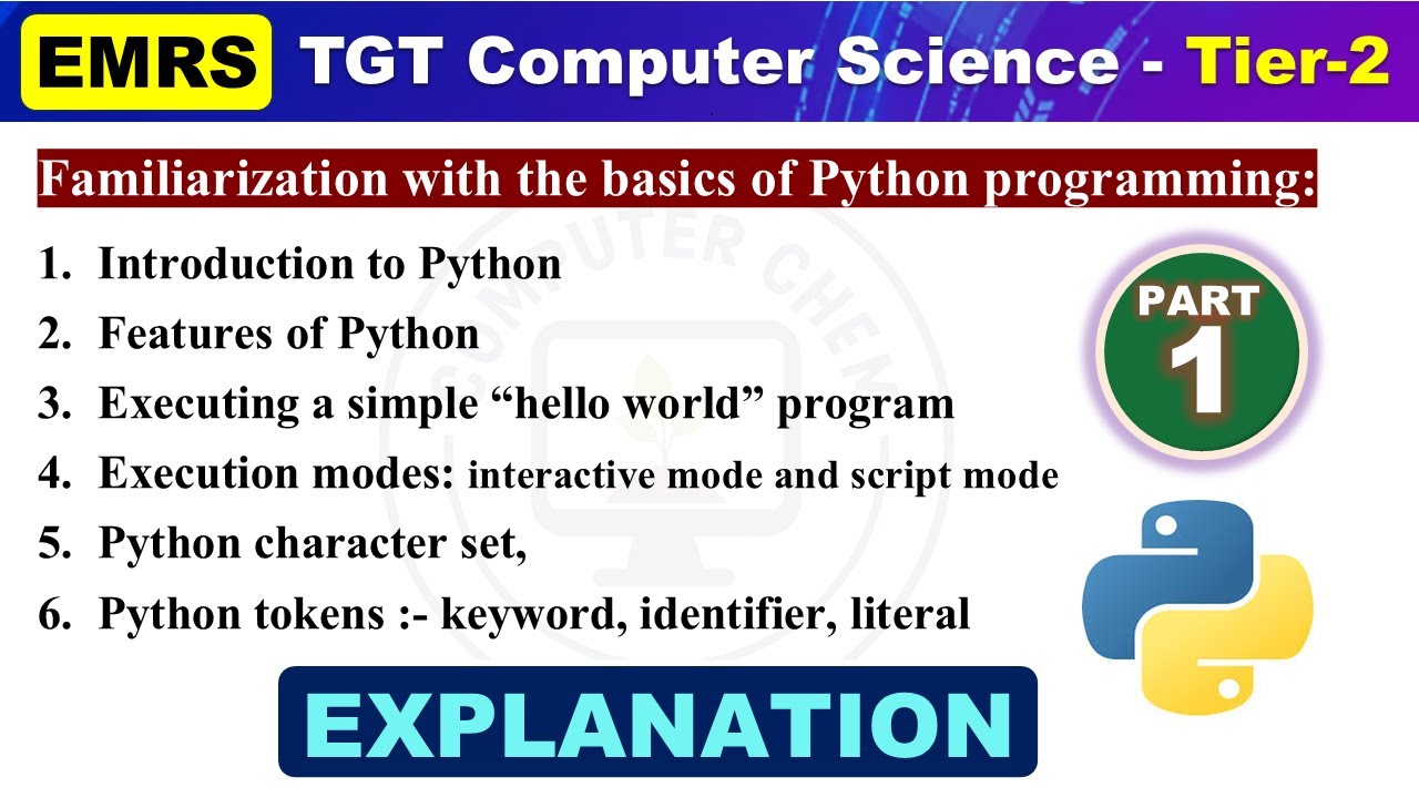 EMRS TGT Computer Science Tier 2  1️⃣ 