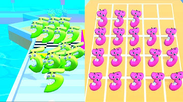 NUMBER Run MERGE 3D Math, New Number lore Merge Battles,