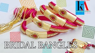 Diy || how to make designer bridal bangles at home 2 colors silk
thread bangle