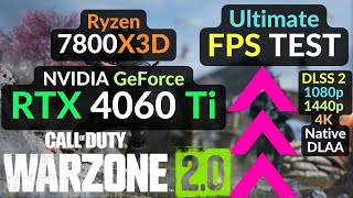 RTX 4060 Ti TEST in CoD Warzone 2 / 1080p 1440p 4K / DLSS 2 / FPS Benchmark / Best Settings