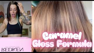 Honey Caramel Hair Color Formula using Redken Shades EQ glosses
