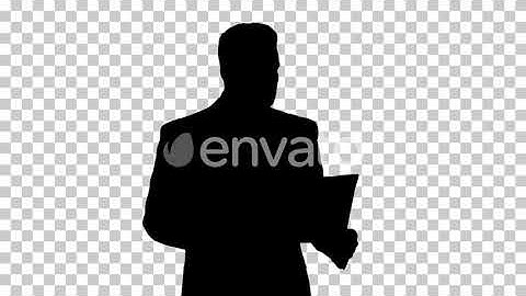 Silhouette Businessman walking and supervising a plan | Motion Graphics - Envato elements