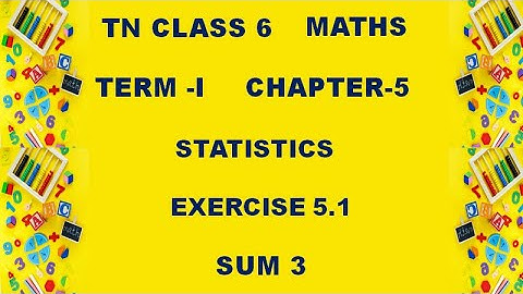 Class 6 Maths Chapter 5 Statistics | Exercise 5.1 sum 3 | 6th Maths Chapter 5 Statistics Ex 5.1 Sum3