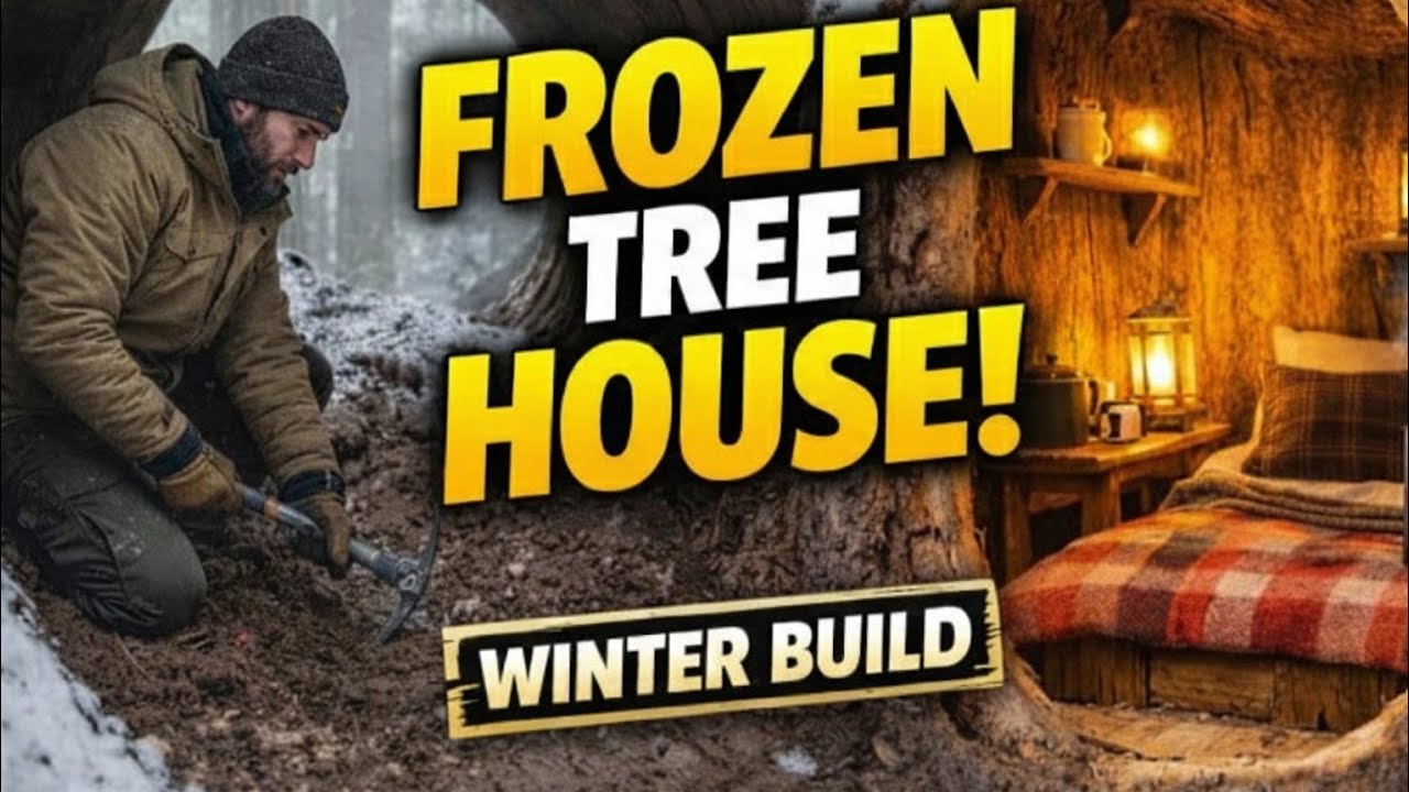ASMR Forest House Building | Man Built a Mini Home Inside a Tree Trunk ...