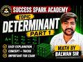 Determinant (Part 1) by Balwan Mudgil Sir at Success Spark Academy