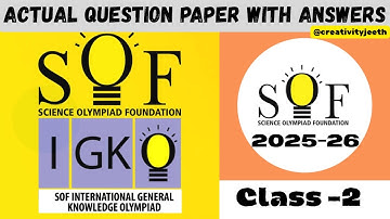 IGKO INTERNATIONAL GENERAL KNOWLEDGE Olympiad Class2 ACTUAL QUESTIONS 2025-26 #olympiad#igko  #2025