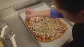 Stephanie Izard making the Little Goat Pizza at Piece Pizzeria and Brewery