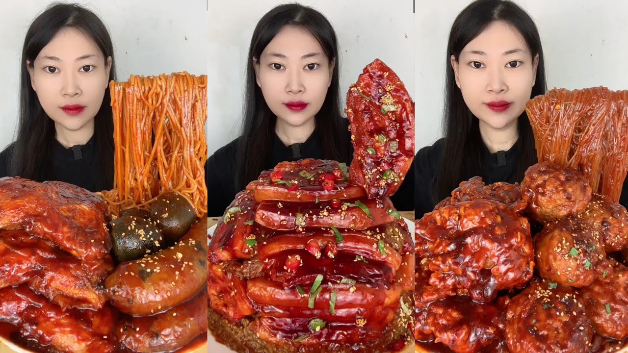 Eat spicy 🔥 🥵 noodles 🍜 with eggs 🤤 🥚 #mukbang #hotpot #yummiestfood