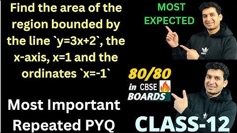 Find the area of the region bounded by the line y=3x+2, the x-axis and the ordinates x=1andx=-1.