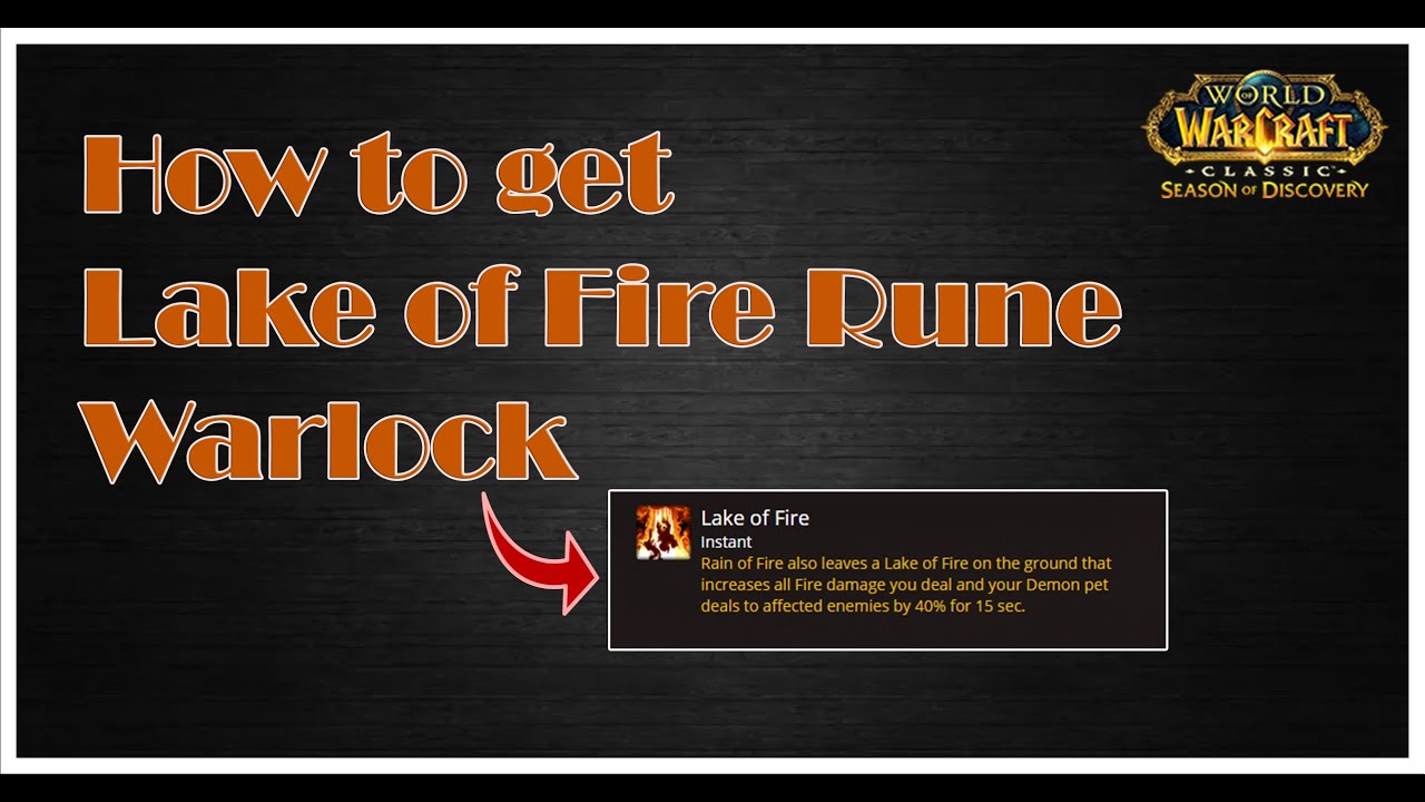 How to get Lake of Fire Rune Warlock [WoW SoD Guide] - YouTube