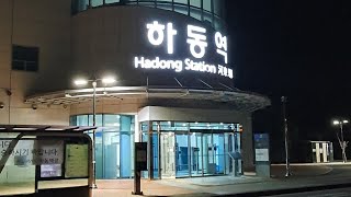 경전선 하동역 디젤기관차(7449호 견인) 순천행 최종열차 도착 및 발차 영상