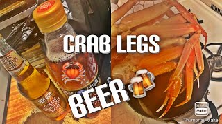 Crab legs made with beer