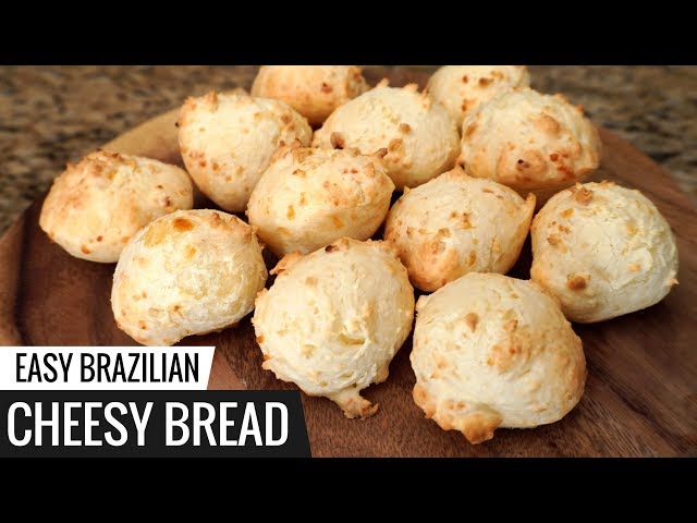 Brazilian CHEESY BREAD Recipe - aka Pão De Queijo - Easy Cheese Bread class=