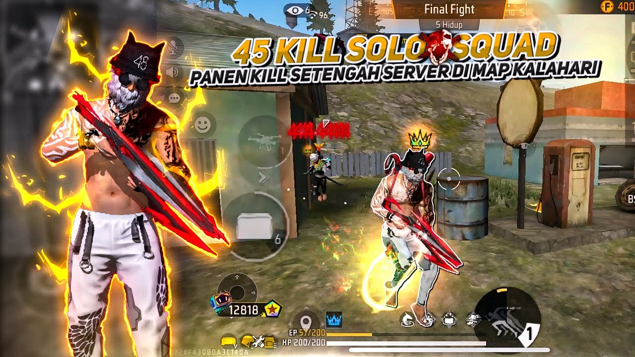 45 KILL SOLO VS SQUAD | PANEN KILL SETENGAH SERVER DI MAP KALAHARI ...