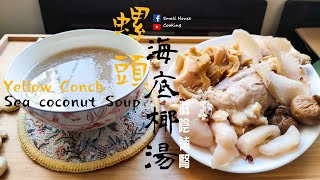 湯水篇螺頭海底椰湯 滋陰補腎 (Eng Sub)  Yellow Conch Sea coconut Soup Nourishes yin and kidney Family Soup