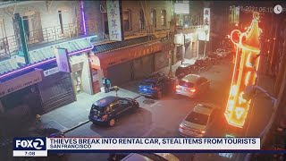 Video shows thief break into tourist's car