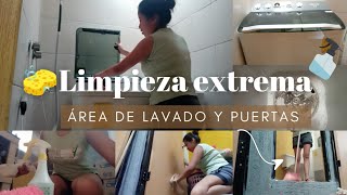 💯LIMPIANDO CON AlCOHOL🧽✅LIMPIEZA EXTREMA DE ÁREA DE LAVADO💦 Y PUERTAS