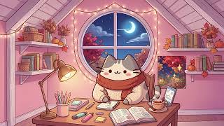 Mochi's Autumn Pink Attic ☕ Deep Focus for Study 🍂Aesthetic Lofi to Journal & Focus