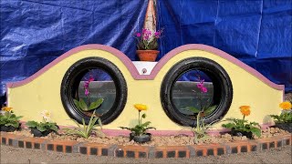 Amazing Garden Decoration Ideas From Cement and Old Tires - Beautiful & Easy