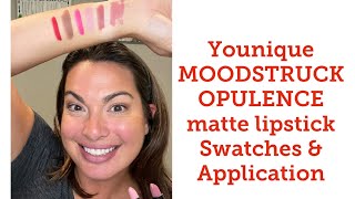 Younique MOODSTRUCK OPULENCE matte lipstick - Swatches & Application
