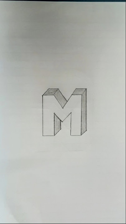 How to draw 3D letter M | 3D art | drawing with pencil | pencil sketch #3ddrawing