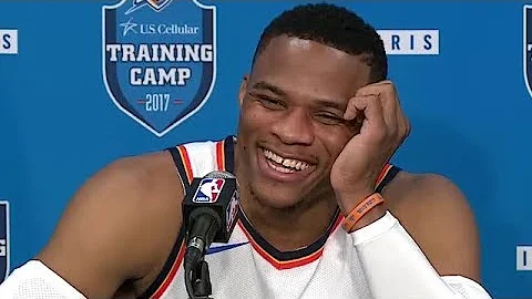 Reporter gets Nervous Asking Russell Westbrook A Q...