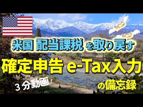 【確定申告e-Tax入力のPC画面録画】米国株配当課税の還付申告