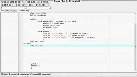 C++ Dersleri – 24 – Class  Sınıf  Örnekleri   2 Kısım